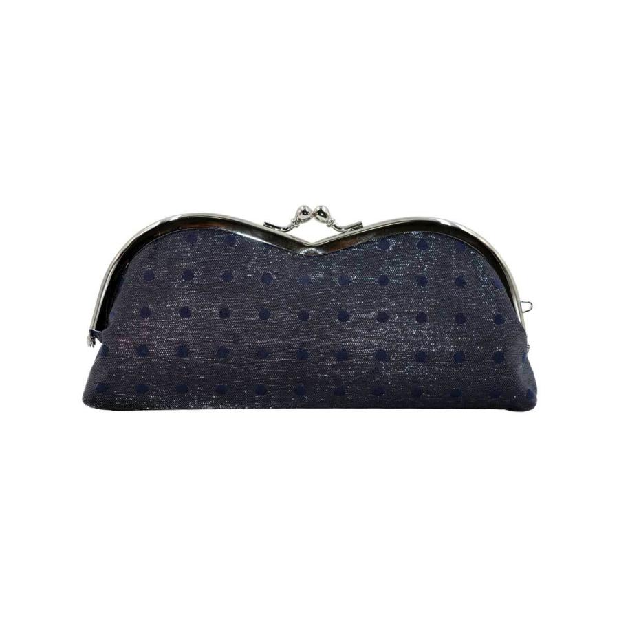 西陣織シルク×艶やかナイロン・山型眼鏡ケース・水玉・スパークリングネイビー・日本製 |  | 03