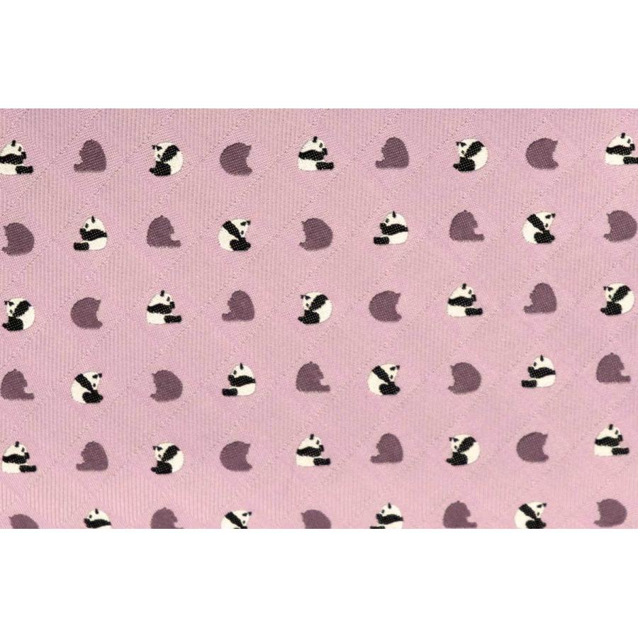 お座りパンダ&もぐもぐパンダ・西陣織シルク・和風クラッチ（数寄屋袋）・B5サイズタブレット対応・撫子色（なでしこいろ）・日本製 |  | 06