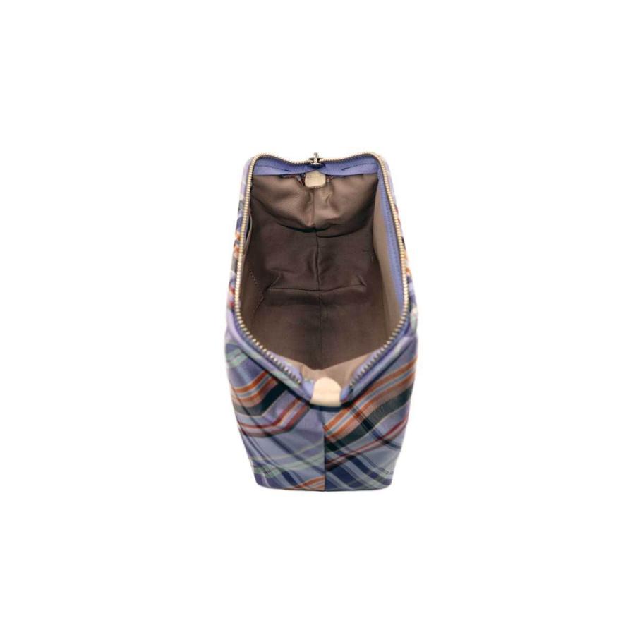 撥水加工・西陣織シルク・がばっと開くコスメポーチ・マルチチェック・アッシュグレー・レディース・日本製 |  | 10