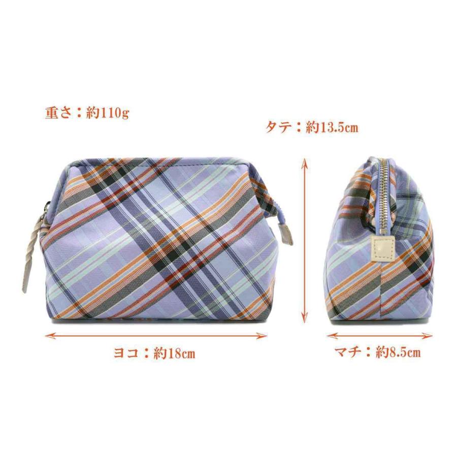 撥水加工・西陣織シルク・がばっと開くコスメポーチ・マルチチェック・アッシュグレー・レディース・日本製 |  | 17