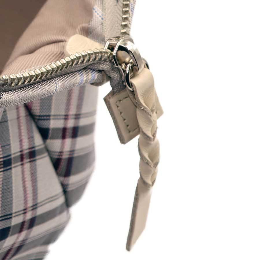 撥水加工・西陣織シルク・がばっと開くコスメポーチ・マルチチェック・アッシュグレー・レディース・日本製 |  | 06