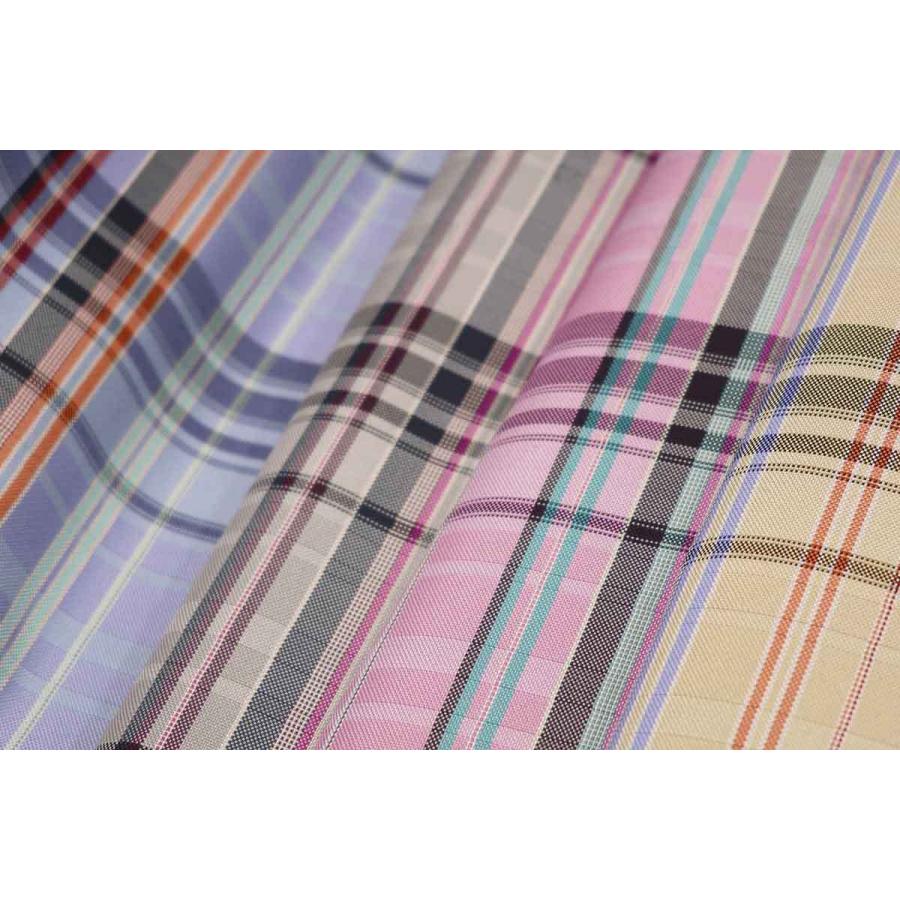 撥水加工・西陣織シルク・がばっと開くコスメポーチ・マルチチェック・アッシュグレー・レディース・日本製 |  | 08