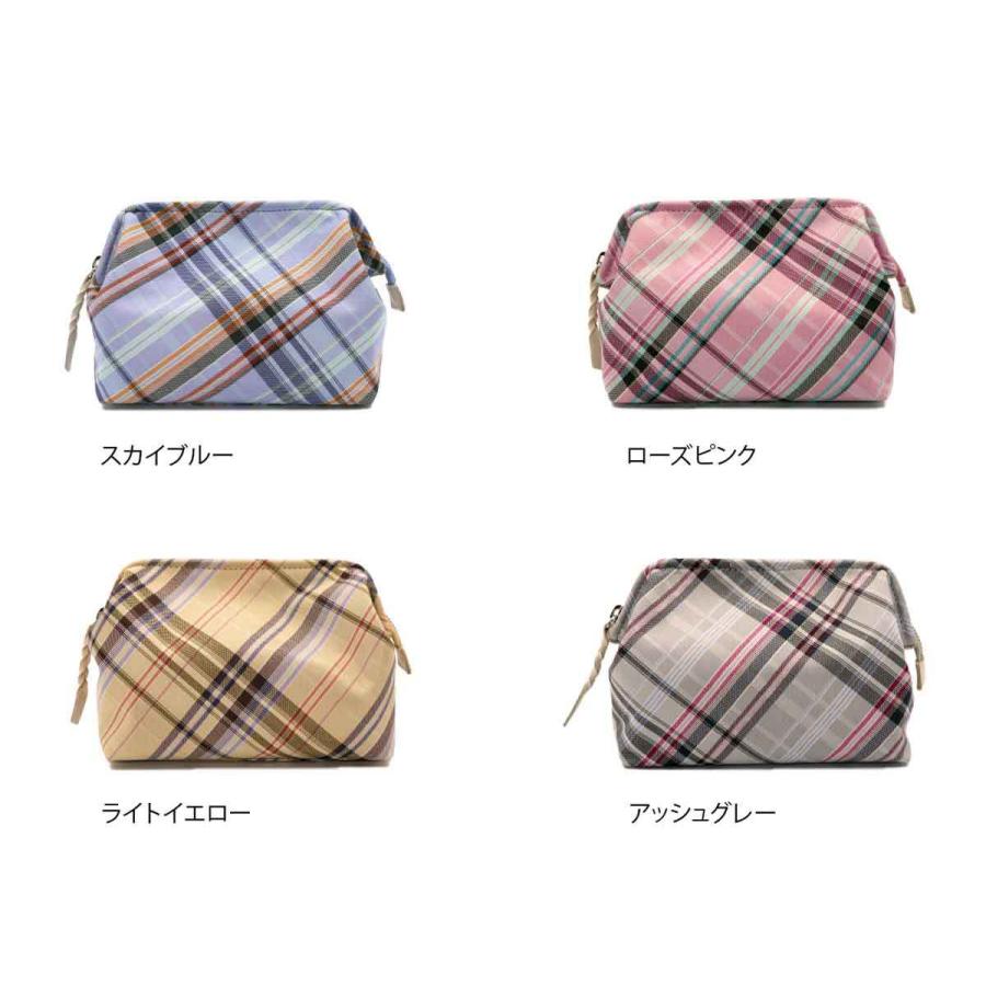 撥水加工・西陣織シルク・がばっと開くコスメポーチ・マルチチェック・スカイブルー・レディース・日本製 |  | 16