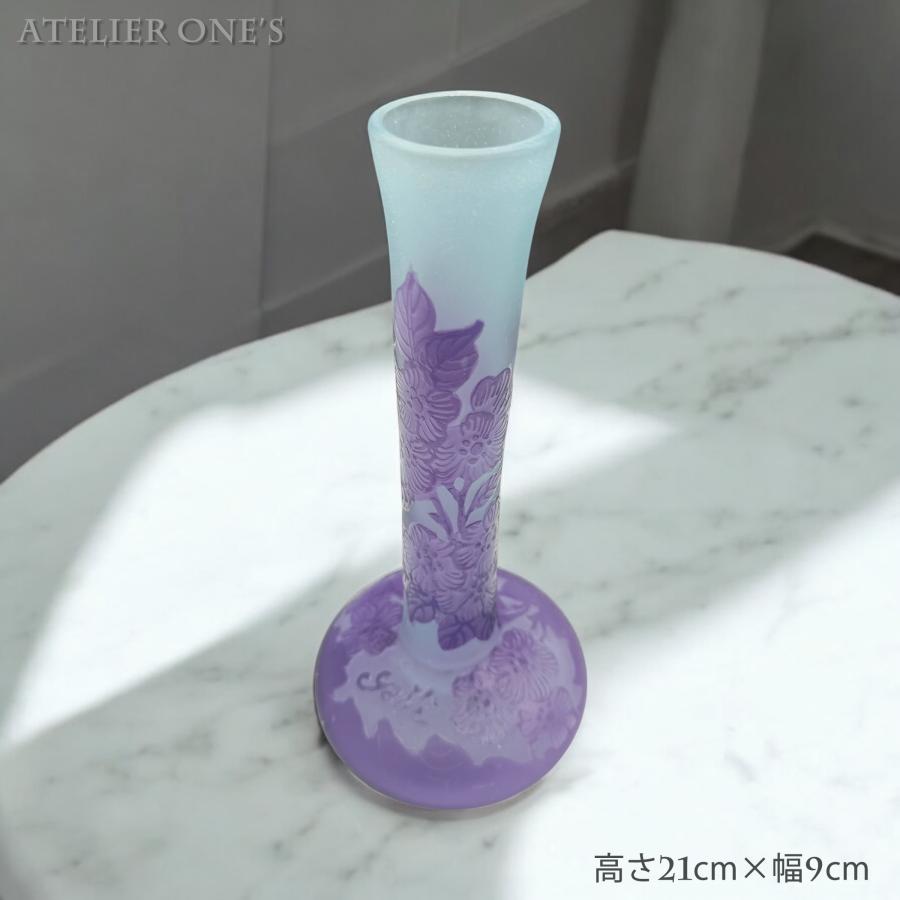 証明書付】】エミールガレ 花瓶 高さ21cm 幅9cm カメオ彫り