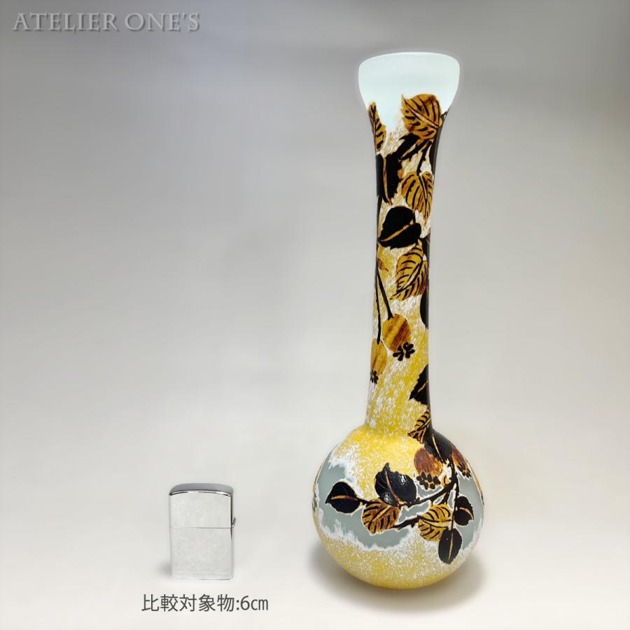 【証明書付】【希少】 ドーム ナンシー  花瓶  高31cm 幅10cm カメオ彫り アンティーク 骨董  フラワーベース G1188｜atelieronesstore｜08