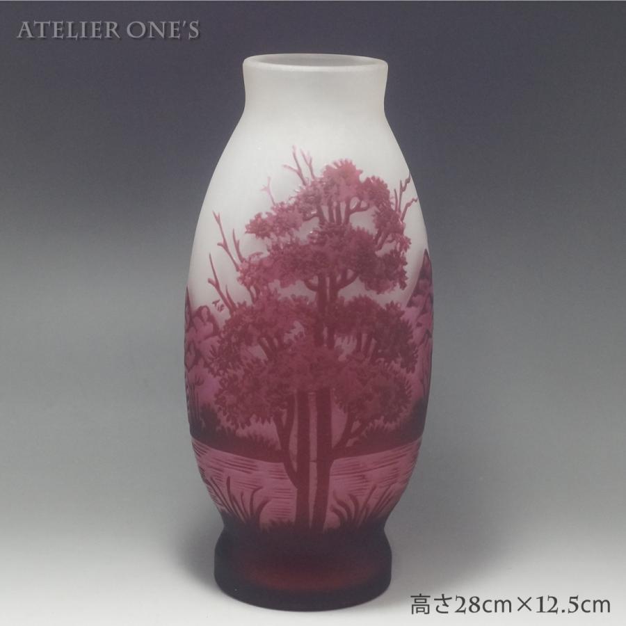 証明書付】エミールガレ 高さ28cm カメオ彫り アンティーク 骨董