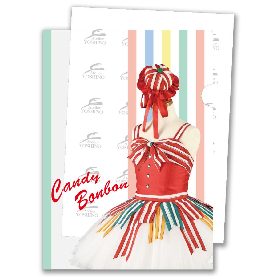 バレエ衣裳モチーフ A4クリアファイル キャンディボンボン（ストライプ