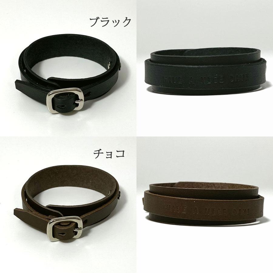 レザー ブレスレット リストバンド 2重巻き 牛革 本革 アクセサリー