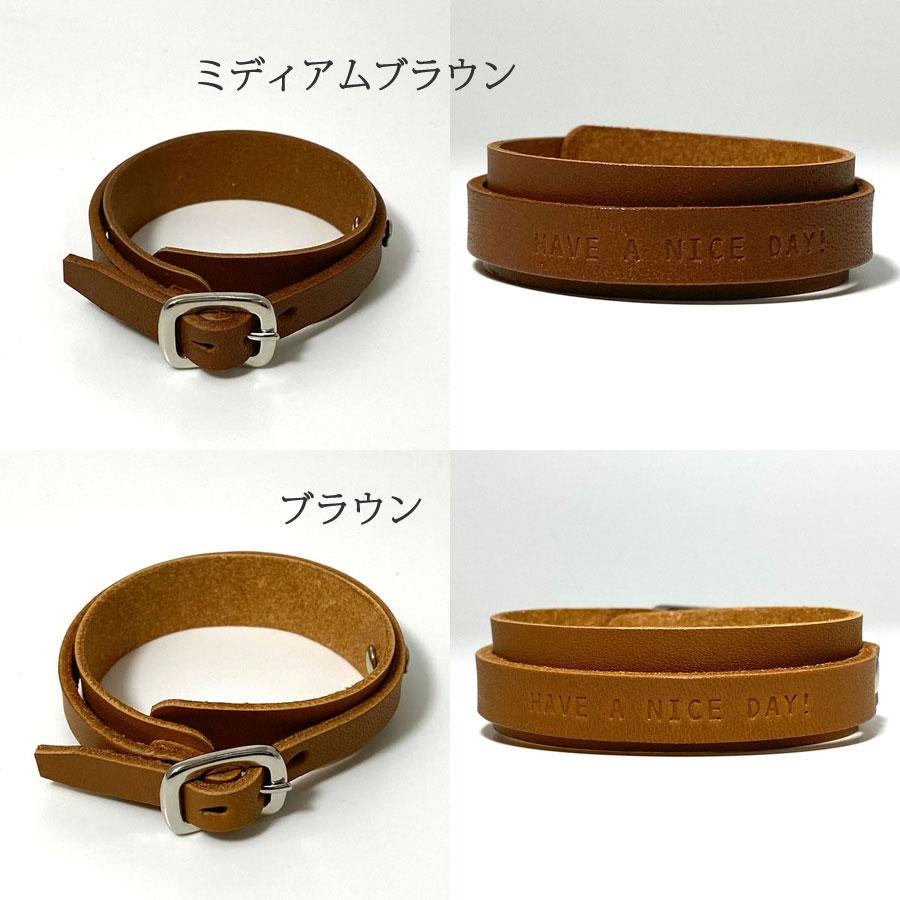 レザー ブレスレット リストバンド 2重巻き 牛革 本革 アクセサリー