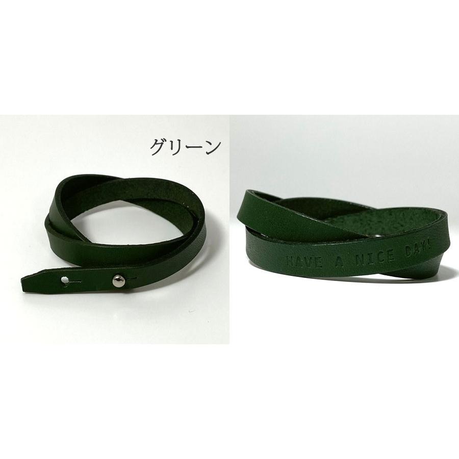 レザー ブレスレット リストバンド 2回巻き 牛革 本革 アクセサリー