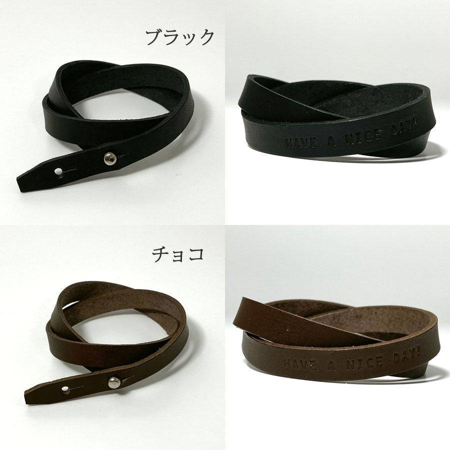 レザー ブレスレット リストバンド 2回巻き 牛革 本革 アクセサリー