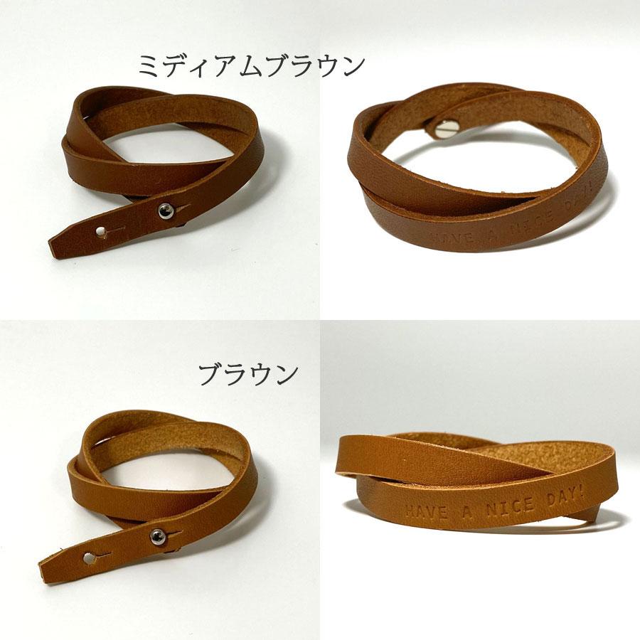 レザー ブレスレット リストバンド 2回巻き 牛革 本革 アクセサリー