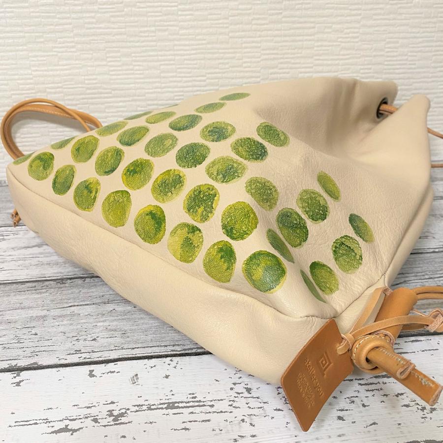 リュック 巾着 ナップザック レザー 手染め ハンドメイド タンニン