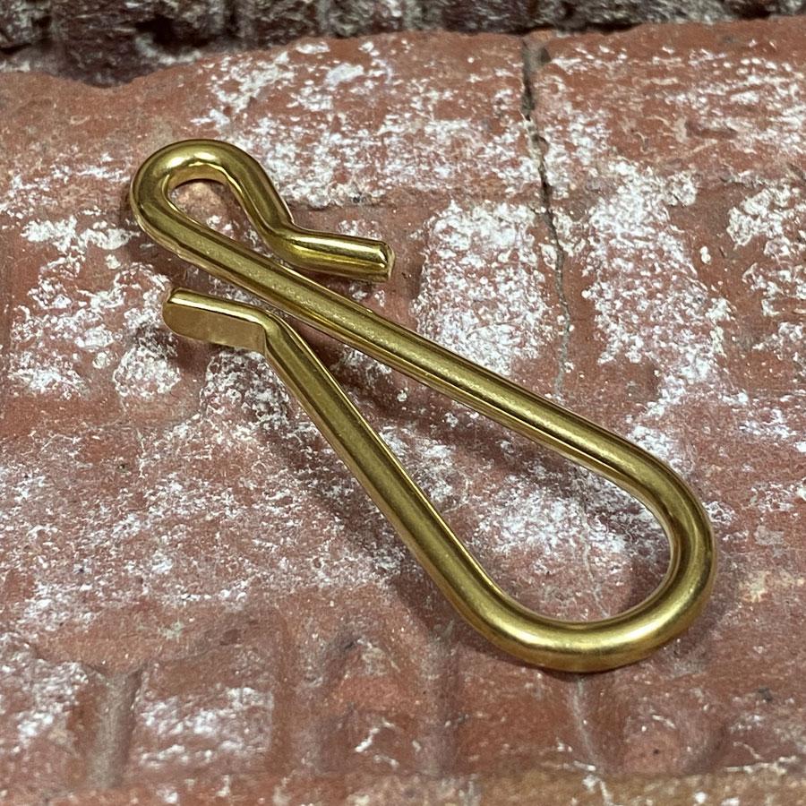 S字フック S字カン Sカン 真鍮 無垢 ブラス フック 64mm 24mm レザー