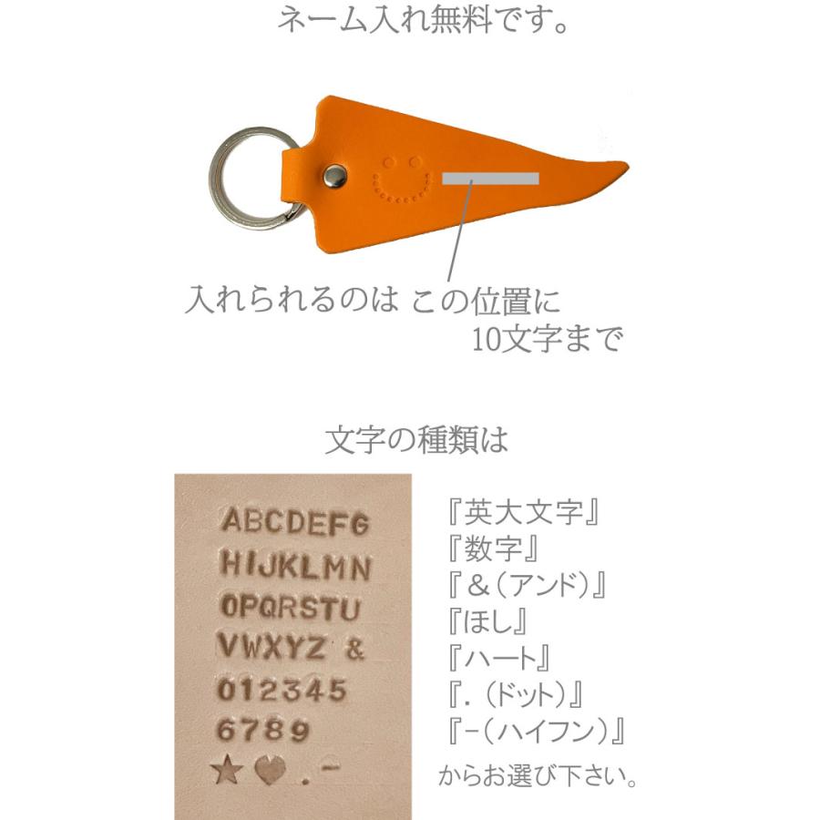 ネーム入れ無料 フラッグ ニコちゃん キーホルダー 革 かわいい