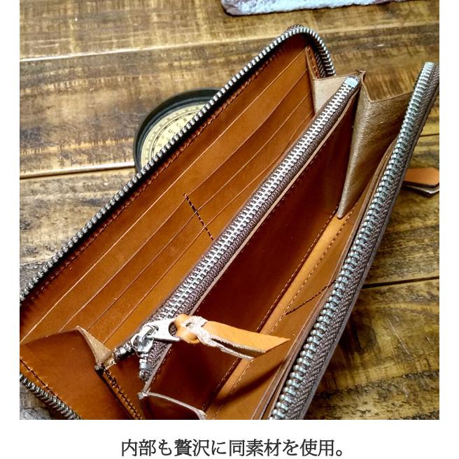 栃木レザー ラウンドファスナー ロングウォレット 長財布 ヌメ革 栃木レザー ラウンドファスナー ロングウォレット 長財布 ヌメ革