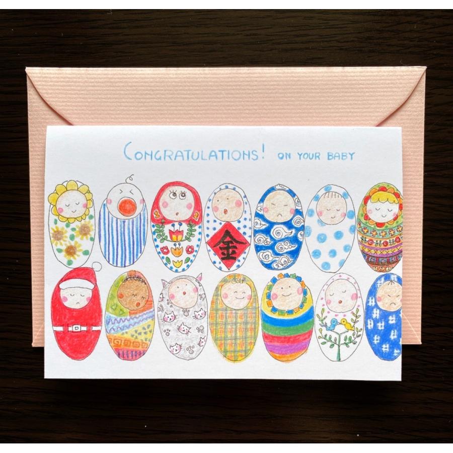 出産祝いカード 世界の赤ちゃん Shussaniwai 1 アトリエぽーぽー手作りの店 通販 Yahoo ショッピング