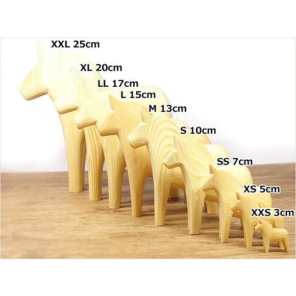 ダーラナホース/ダーラヘスト 置物 ナチュラルウッドピース（無垢/白木