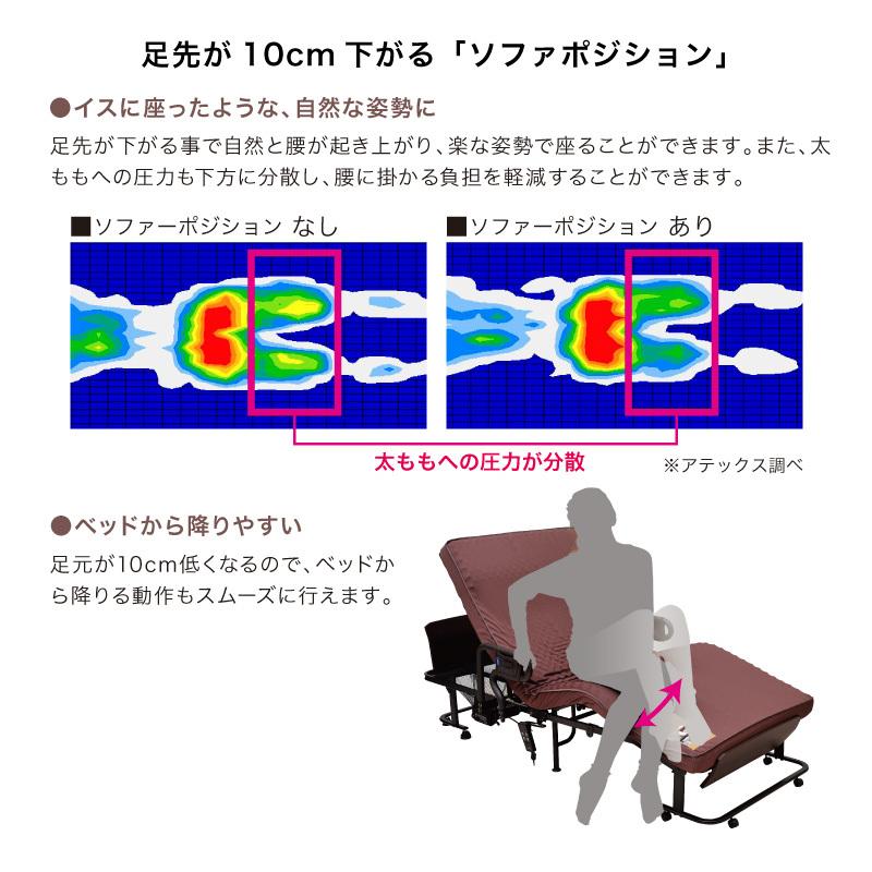 【公式店クーポン】  くつろぐベッド 収納式 AX-BE836 電動 2モーターベッド 開梱設置必須 マット一体型 かため 日本製｜atex-net｜05