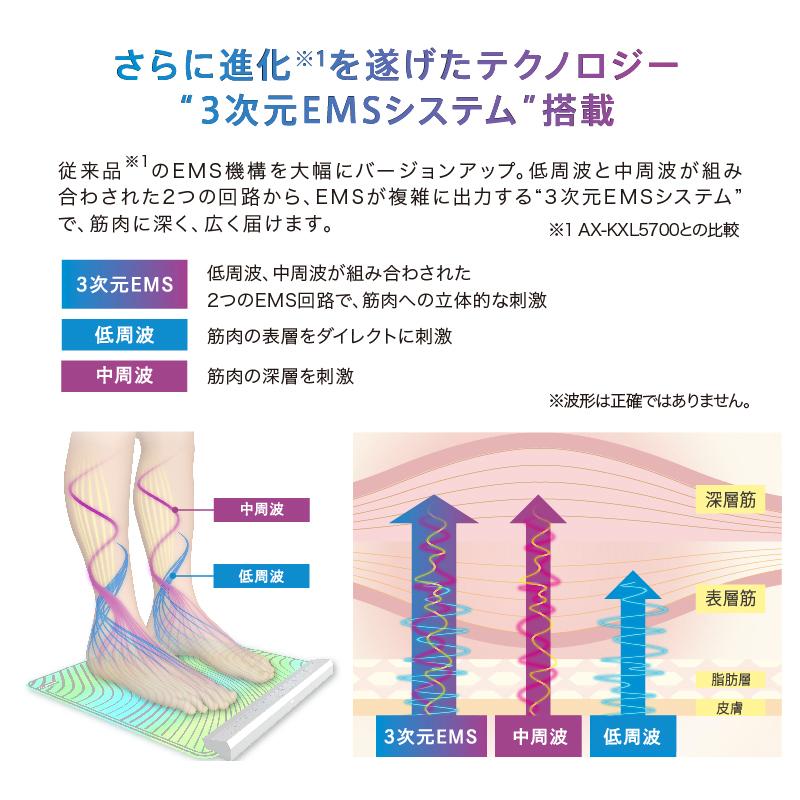 TV紹介【公式店P10倍】  ルルドスタイル EMSシートネクサ AX-FRL916  フットマッサージャー 脚 腕トレーニング エクササイズ プレゼント ルルド｜atex-net｜03