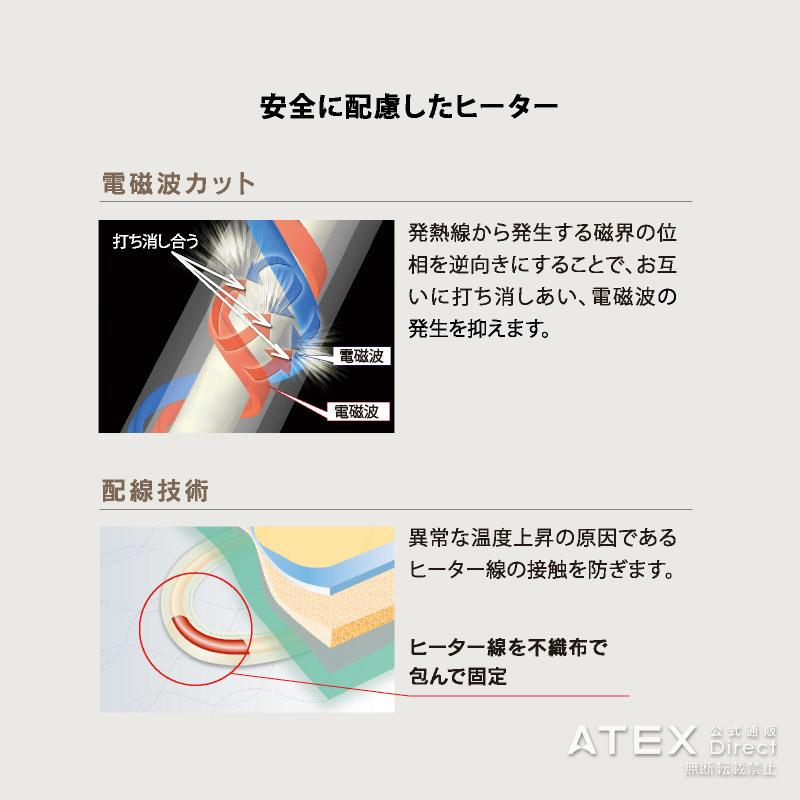 【公式店P10倍】 家庭用 電位治療器 イオネス アルファ セミダブル AX-HM1010SD マット 冬 頭痛 不眠症 肩こり 慢性便秘 保温 敷パッド ベッドシーツ | アテックス | 03