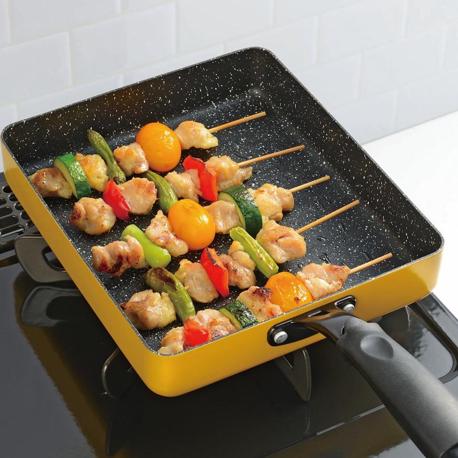 フライパンダンデライパンスクエア 　四角　蓋つき　ガラス蓋　フタ付き　ガスコンロ対応　IH対応　　22×19cm |  | 05