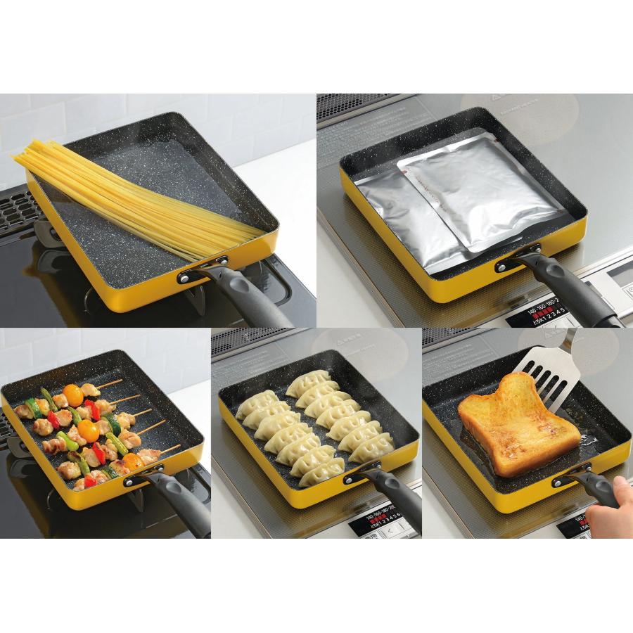 フライパンダンデライパンスクエア 　四角　蓋つき　ガラス蓋　フタ付き　ガスコンロ対応　IH対応　　22×19cm |  | 03