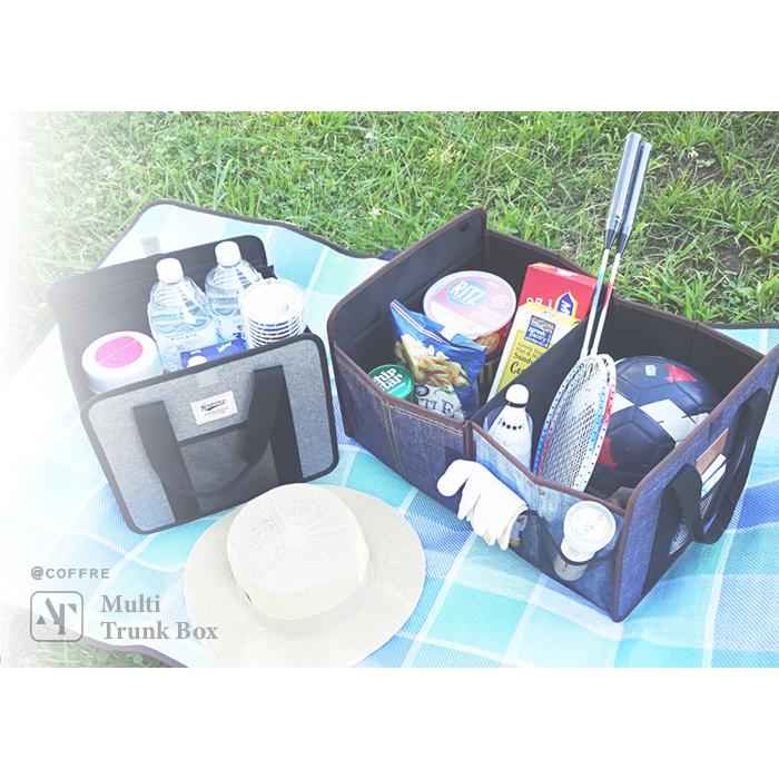 車用収納ボックス 大容量 トランク収納 2ポケット 折りたたみ式 便利グッズ 車載用 車内収納 カー用品 収納ボックス マルチトランクボックス 持ち手付き |  | 18