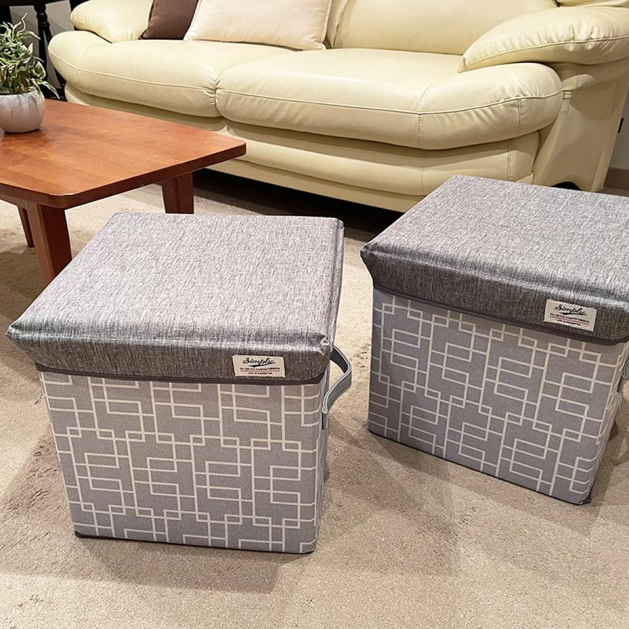 おしゃれ リビング収納 オットマン 子供部屋収納ボックス 組み立て収納 衣類収納 折りたたみ 踏み台 椅子 チェア 玄関収納  片づけ 玄関ベンチ おもちゃ箱 |  | 16