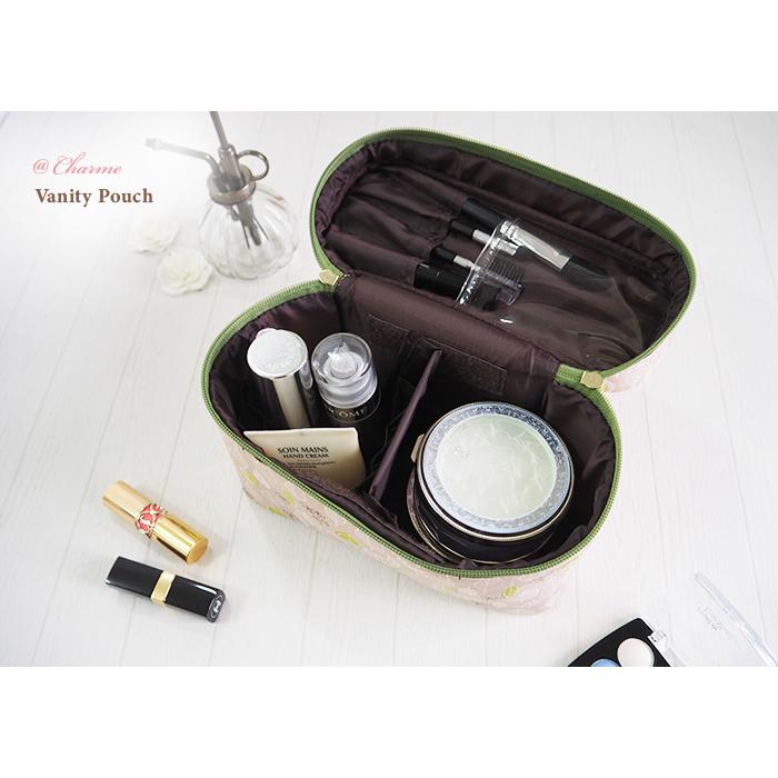 化粧ポーチ コスメポーチ メイクポーチ 大容量 仕切り 機能的 使いやすい シンプル おしゃれ 自立 花柄 化粧品入れ ブラシ収納 |  | 11