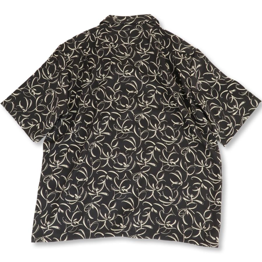 オープンカラーシャツ アップスケープ オーディエンス 丹後 ライトアムンゼンハーフスリーブシャツ Upscape Audience 梨地 捺染 モノトーンフラワー マシンプリント ( AUD6608 ) メンズ  日本製 メイドインジャパン 分散染料 メンズ おしゃれ アーベン Audience（オーディエンス） オープンカラーシャツ アップスケープ