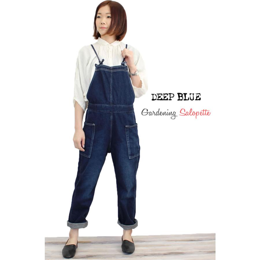 春☆ 新品未使用 PROPAO ダークブルー デニム オーバーオール L DEEP BLUE（ディープブルー） ユーズド ガーデニングサロペット