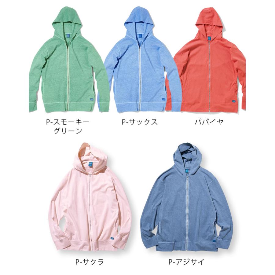 Good On グッドオン 希少PFレッド Lサイズ ジップアップパーカー GOOD ON（グッドオン） パーカー メンズ 長袖 ピグメントダイ ロング