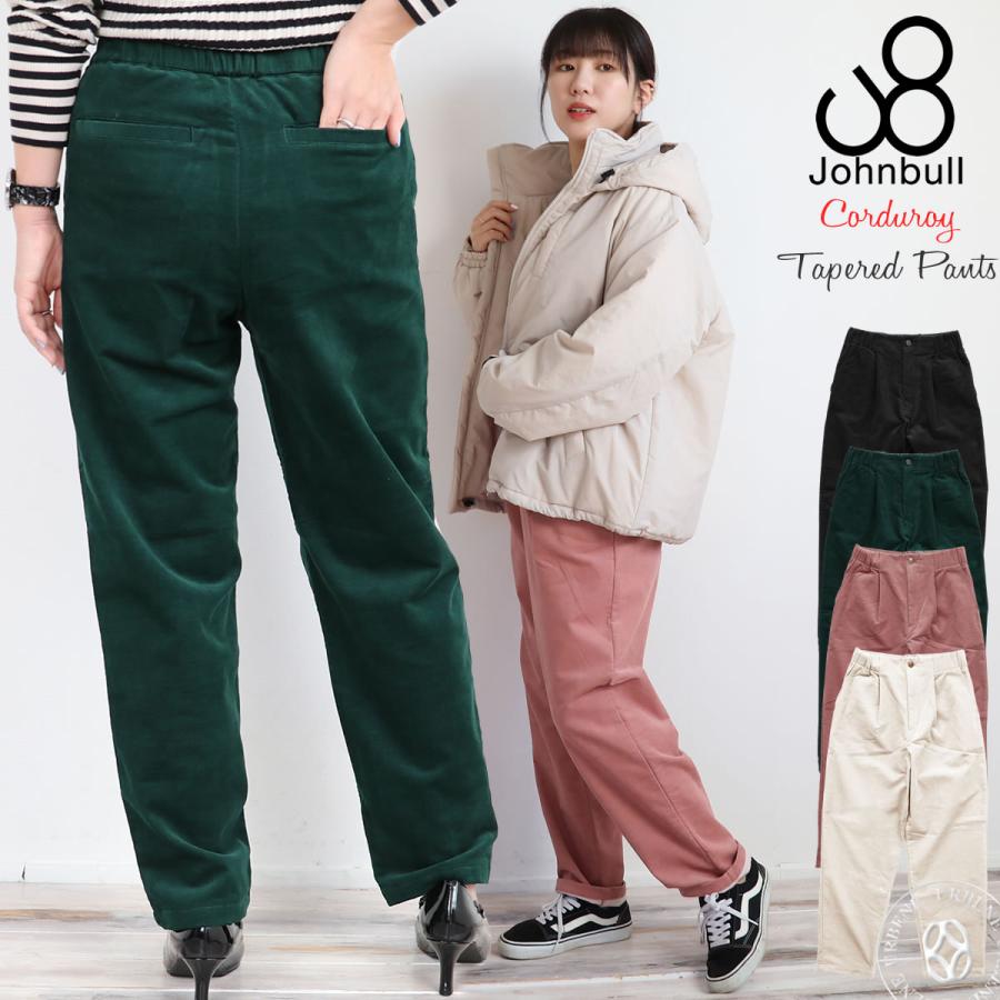 Johnbull ジョンブル レディース コーデュロイタックテーパードパンツ 