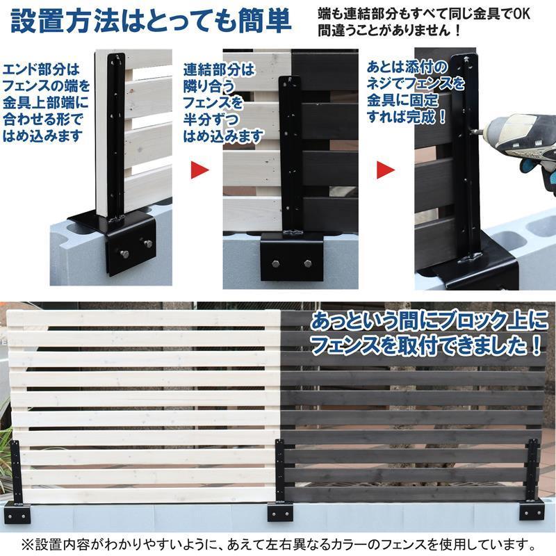 ブロック 固定 10cm用ブロック対応 フェンス固定金具 目隠し フェンス 