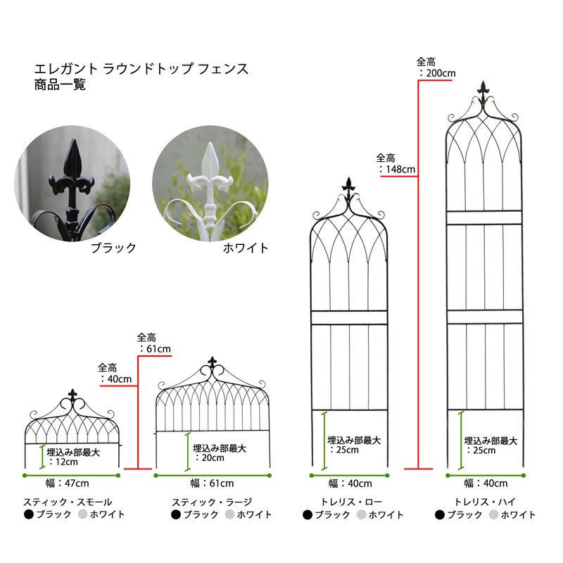 エレガント ラウンドトップ フェンス（トレリス・ハイ）2枚セット