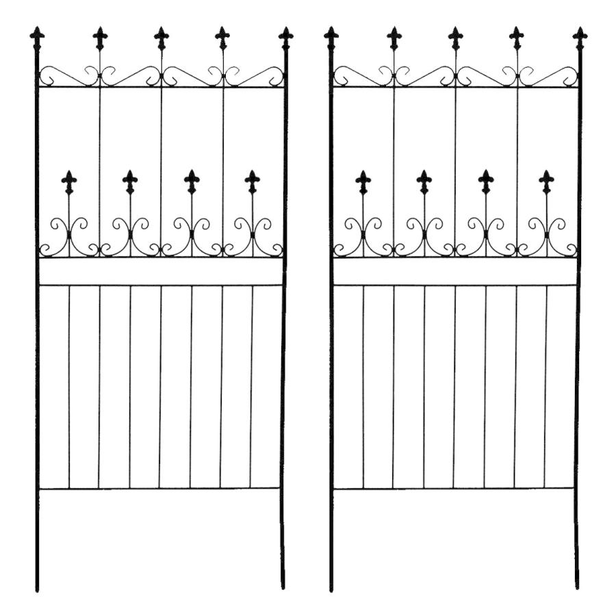 コネクトフェンス　ロータイプ 全高150cmタイプ　2枚組 アイアンフェンスdiy アイアンフェンスアンティーク ガーデニング ガーデンフェンスアイアン