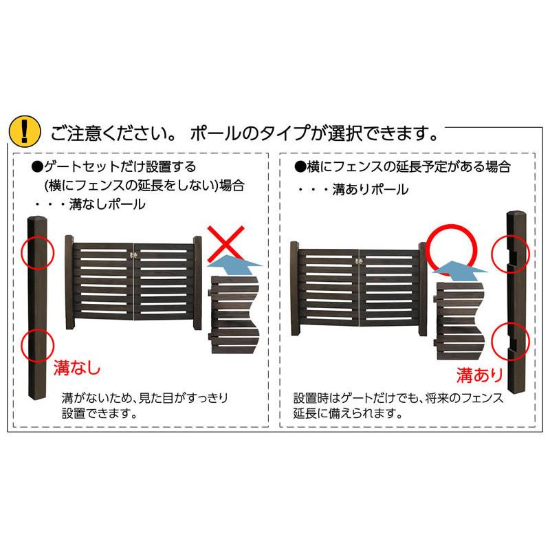 シンプルゲート セット 両開き 埋め込み用金具設置 フェンスdiy フェンスdiy木材 目隠し おしゃれ 扉｜atgarden｜08