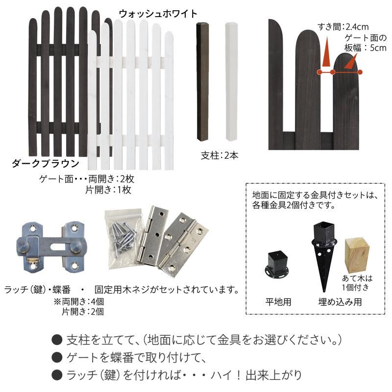 ボーダーフェンス ピケゲートゲートセット(片開き・埋め込み用 ボーダーフェンス ピケゲートゲートセット(片開き・埋め込み用