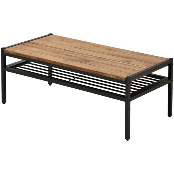 【美品】木製 × アイアン リビングテーブル　 テーブル 木製 スチール リビングテーブル アイアン*ウッド センター