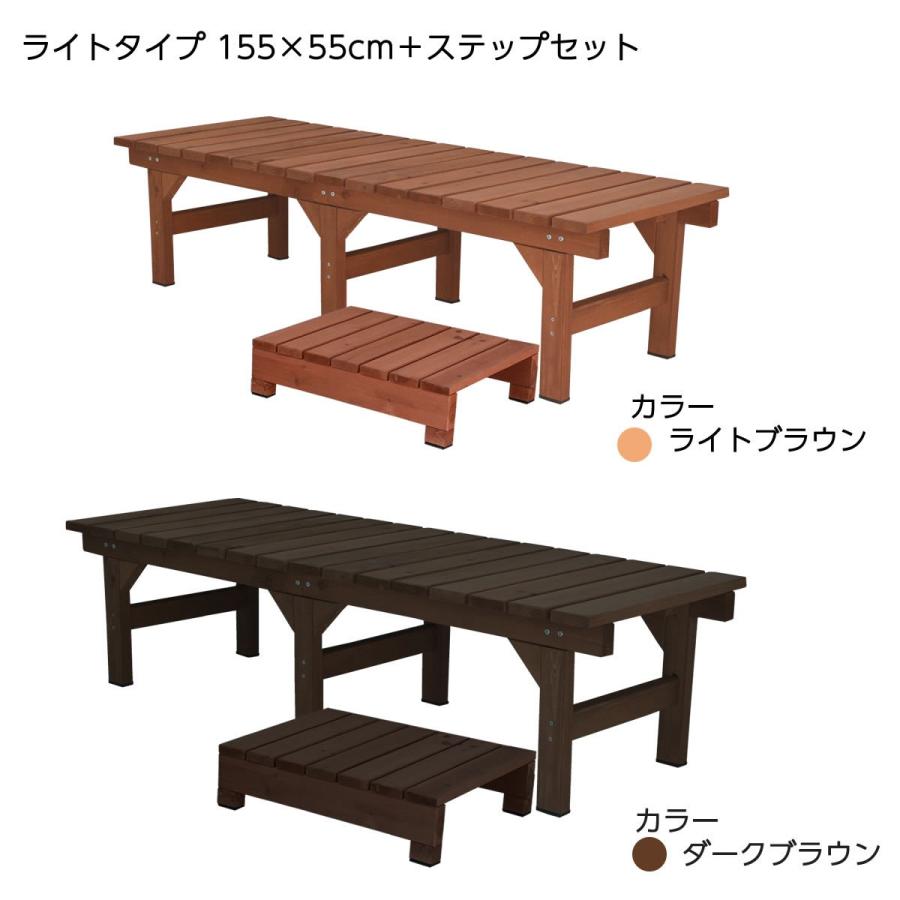ウッドデッキ 縁台 おしゃれ 木製 デッキ縁台ライト155 55cmステップセット Sde 155s Stp フェンスのガーデンatガーデン 通販 Yahoo ショッピング