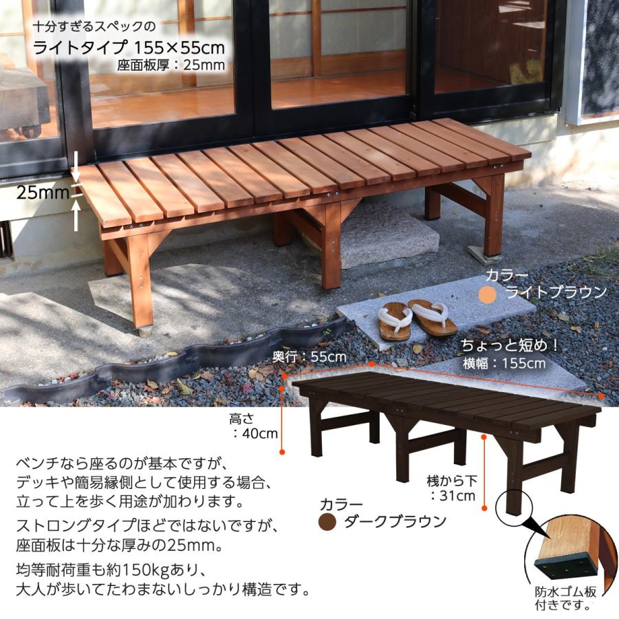 ウッドデッキ 縁台 おしゃれ 木製 デッキ縁台ライト155 55cm Sde 155s フェンスのガーデンatガーデン 通販 Yahoo ショッピング