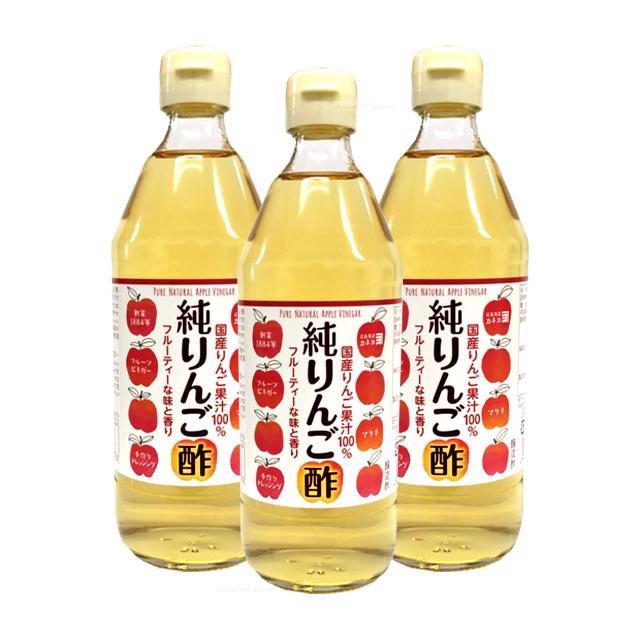 国産りんご果汁100% 純りんご酢 (リンゴ酢) 500ml×3本セット 杉田与次