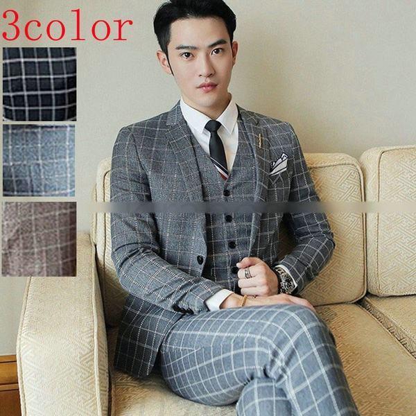 新品本物 ビジネススーツ 結婚式 シングルスーツ チェック柄 3ピーススーツ メンズ スーツ 父の日 シングルスーツ チェック柄 3ピーススーツ メンズ スーツ 父の日 スリム セットアップ 通勤 フォーマルスーツ ビジネススーツ Hermandad Estrella Org