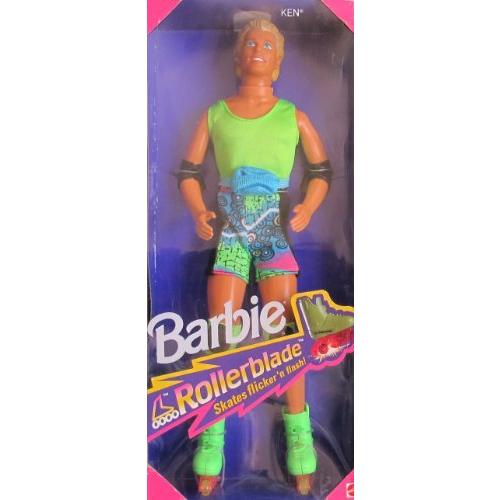 Barbie ROLLERBLADE KEN DOLL w Flicker ´n Flash ROLLER BLADE SKATES (1991)