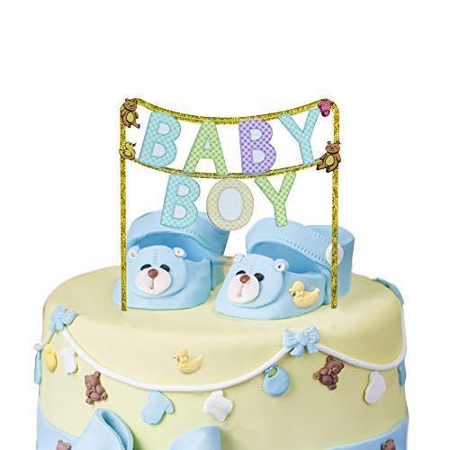 ベビーボーイ ケーキトッパー 赤ちゃん用 性別公開ベビーシャワーデコレーション 初めての誕生日パーティー フォトブース小道具 アクリルパーティー用品 若者の大愛商品
