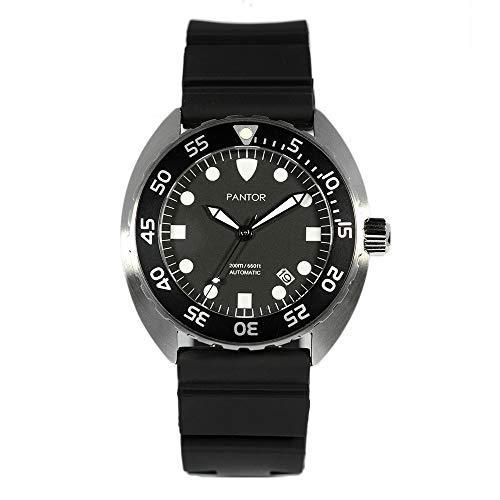 Pantor Nautilus ダイブウォッチ - 200m ダイバーウォッチ メンズ 自動ムーブメント 回転ベゼル サファイアクリスタル ラバースト