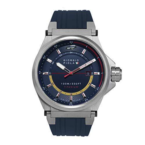 Giorgio Piola メンズ Strat-3 HMS ブルースポーツ クロノグラフウォッチ Brushed Titanium
