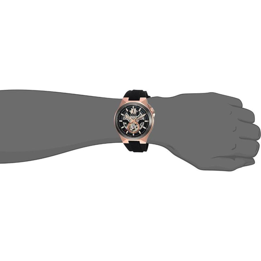 Bulova メンズ腕時計 自動巻き ステンレススチール シリコーン