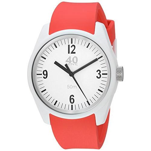 40?Nine Men 's ' Basic ' Quartzプラスチックとシリコンカジュアル時計、カラーレッド(モデル: 40?N4.5?m)